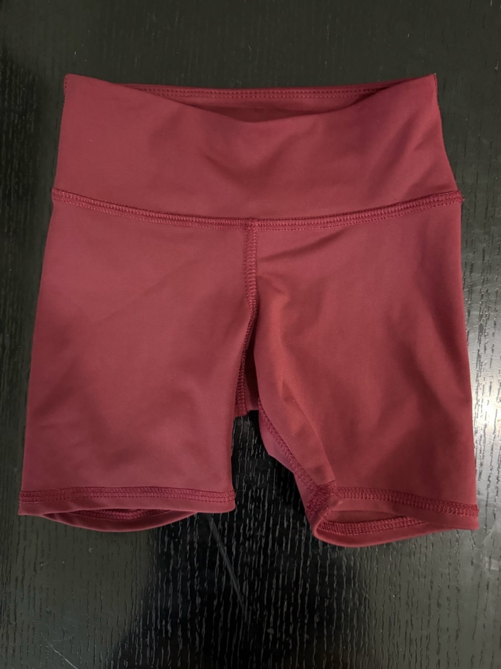 Kids High-Waist Burgundy Active Bike Shorts